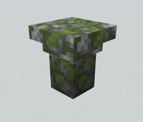 Mossy cobblestone support